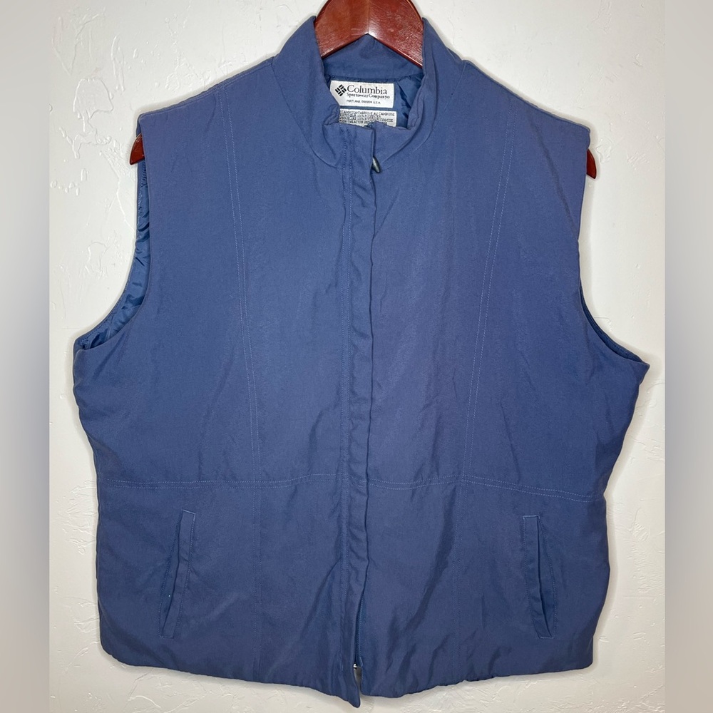Vintage Columbia Women's Powder Blue Full Zip Vest XL